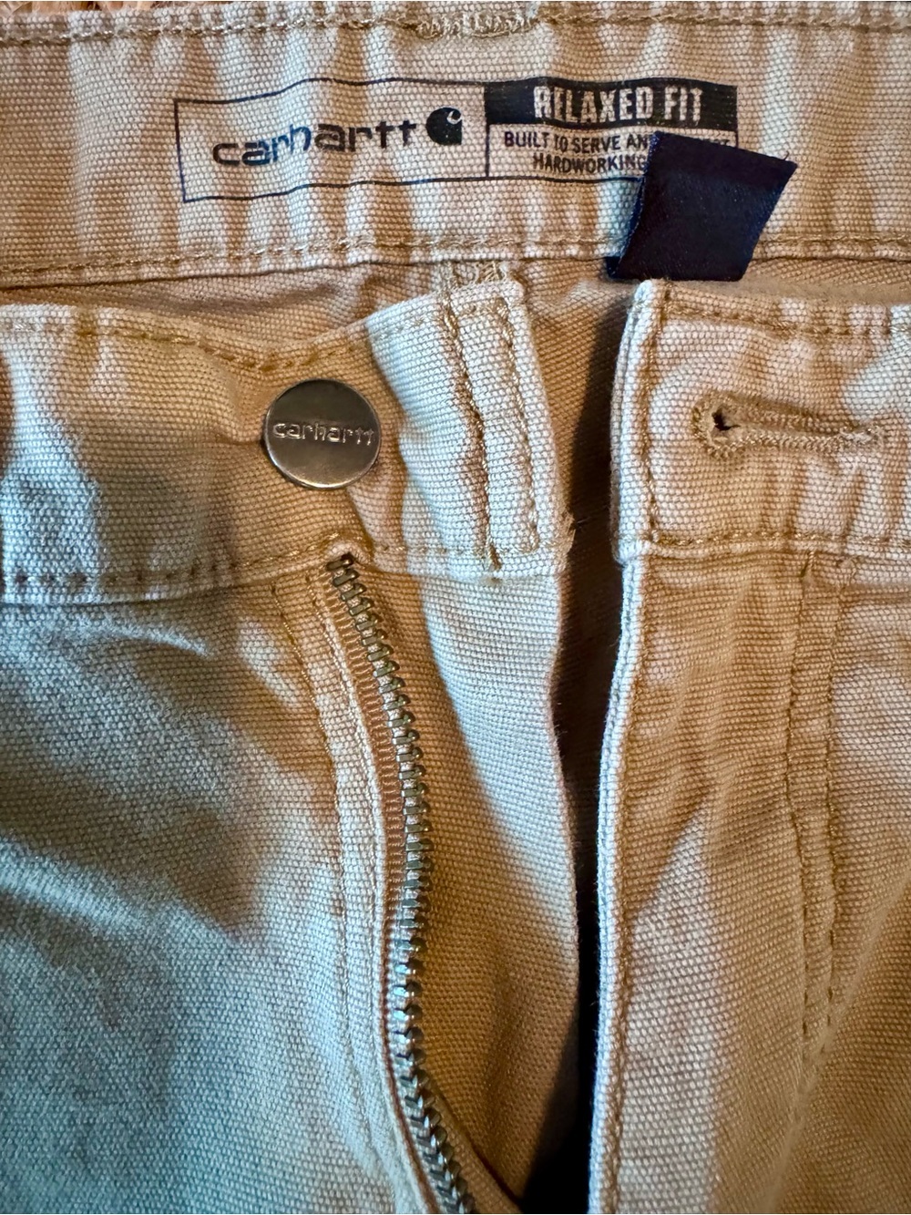 Carhartt Men's Relaxed Fit Khaki Canvas Work pants - Picture 4 of 7